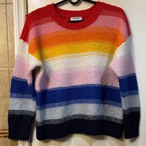 Old Navy Women's Colorful Striped Crew Neck Sweater